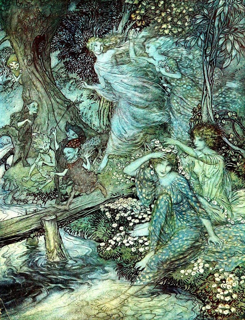 Arthur Rackam's fairies illustration